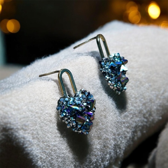 ✨NEW✨ Crystal Heart Stud Earrings for Women, Girls , Students, Party. - Picture 3 of 7